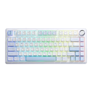 AULA F75 75% Wireless Trio Mode Mechanical Gaming Keyboard With Knob | Sea Blue Graywood Switch (F75SUW)