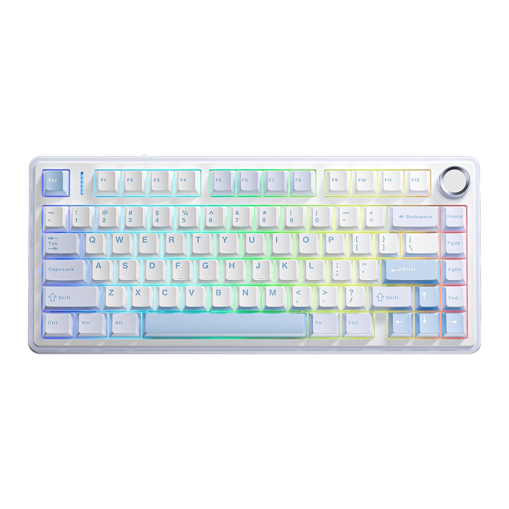 AULA F75 75% Wireless Trio Mode Mechanical Gaming Keyboard With Knob | Sea Blue Graywood Switch (F75SUW)