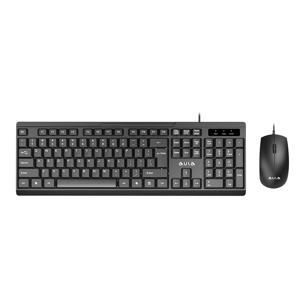 Aula AC101 Wired Keyboard and Mouse Combo | Black (AC101B)