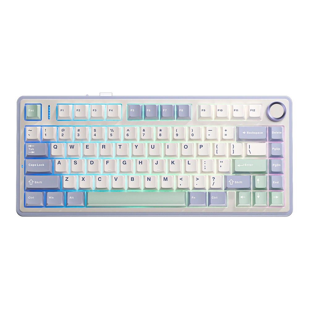 AULA F75 75% Wireless Trio Mode Mechanical Gaming Keyboard With Knob | Cedar Green Reaper Switch (F75CGR)