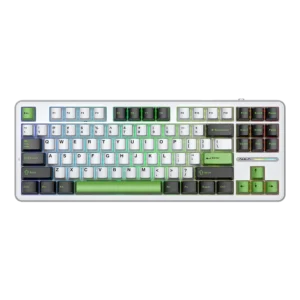 AULA F87 Wireless Trio Mode Mechanical Gaming Keyboard | Green White Graywood Switch (F87GW)