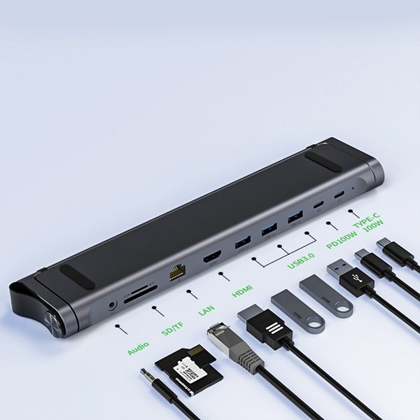 T12U 9-in-1 Laptop Docking Stand | All-in-One Ergonomic Workstation Built For Professionals | Designed for Comfort, Engineered for Performance