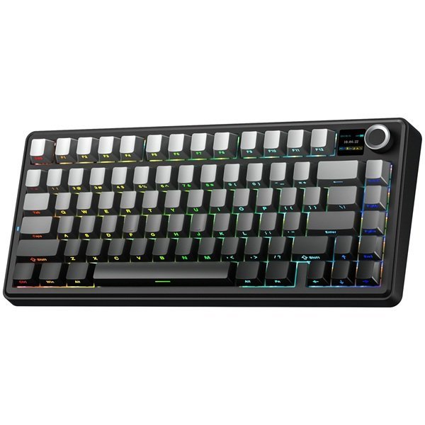 Refurbished Aula F75Max Three Mode Mechanical Gaming Keyboard With Screen & Knob | Gradient Gray, Reaper Switch (R-F75MaxGrR)