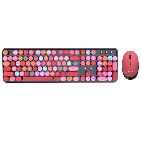 Aula AC306 Type2 Wireless Multiple Colorful Gaming Keyboard and Mouse Combo | Mix (AC306B2)