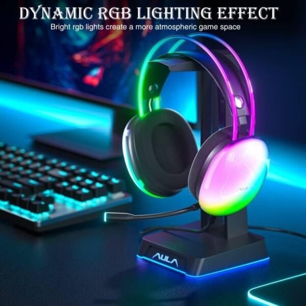 Aula S505 RGB Wired Gaming Headset With Adjustable Mic | Black (S505B) - Image 4