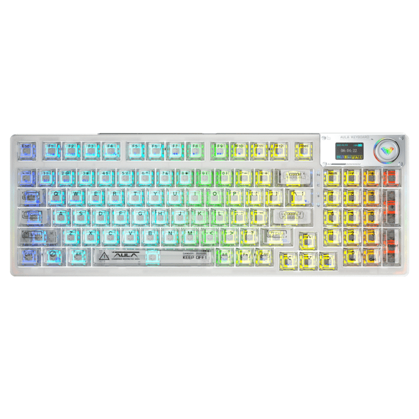 Aula F98Pro 3 in 1 Hot-Swappable RGB Mechanical Gaming Keyboard | White (F98ProW)
