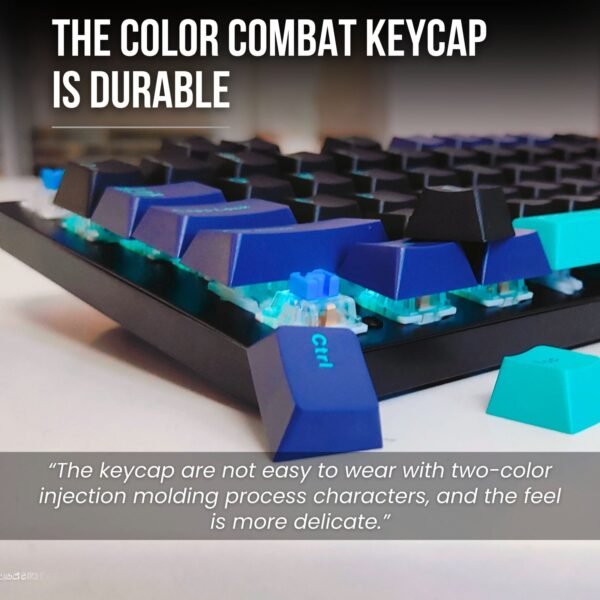 AULA M75 Tri-Mode (2.4G/Bluetooth/Wired) Mechanical Gaming Keyboard With Knob | Blue+Black+Green (Blue Switch) (M75GB) - Image 6