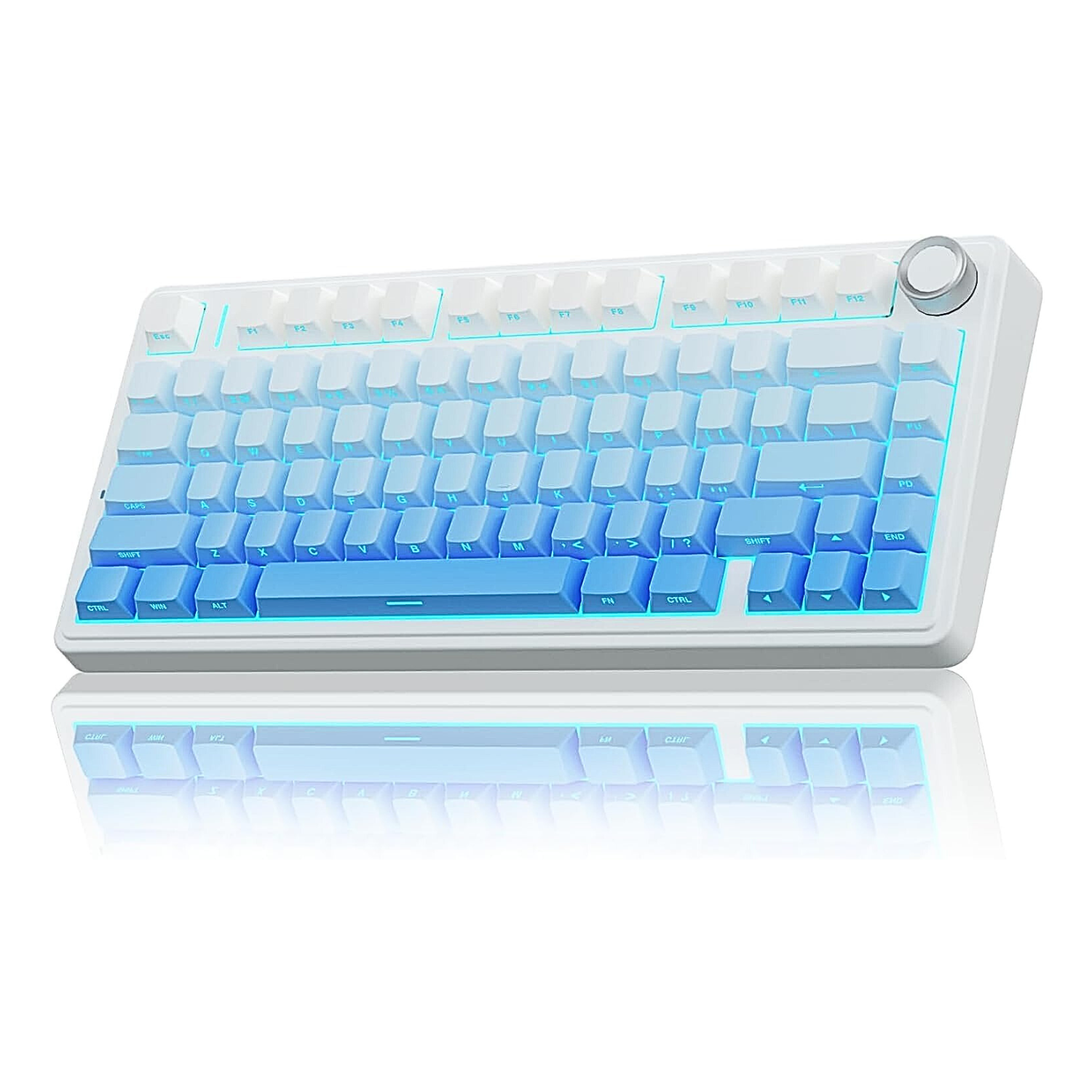 AULA F75 75% Side Engraved Keycaps Tri Mode Wireless Mechanical Gaming Keyboard With Knob | Blue Star Vector Switch (F75US)