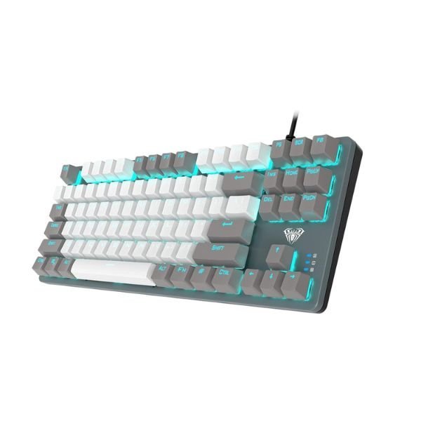 Refurbished AULA F3287 Mechanical Gaming Keyboard | Grey, Blue Switch (R-F3287Gr)