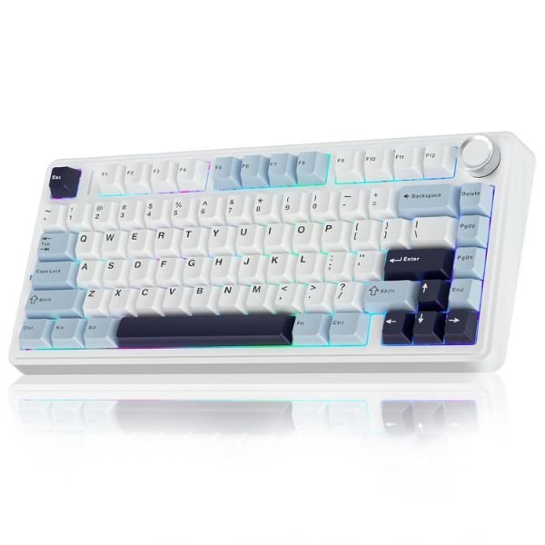Refurbished AULA F75 3in1 Mechanical Keyboard Ice Blue | Reaper Switch (R-F75IUR)