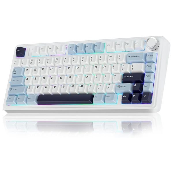Refurbished AULA F75 3in1 Mechanical Keyboard Ice Blue | Ice Vein (R-F75IUV)
