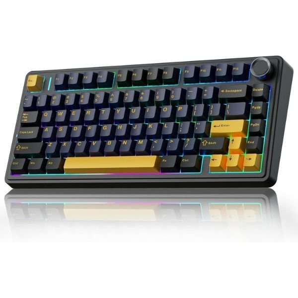 Refurbished AULA F75 3in1 Mechanical Keyboard Thunder Black | Graywood Switch (R-F75TBW)