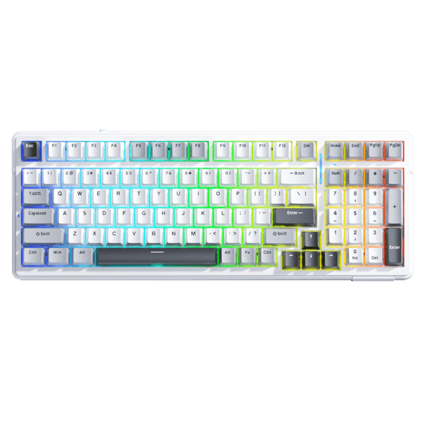 Aula F99 3 in 1 Hot Swappable RGB Mechanical Gaming Keyboard | Grey/White/Dark Grey (F99GrWGr)